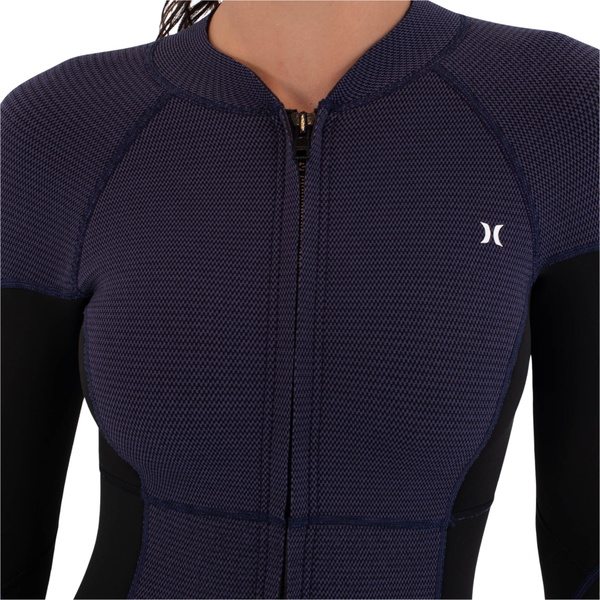 2026 Hurley Womens Air Texture 2/ 2mm Front Zip Springsuit WSS0013242 - Vintage Iris